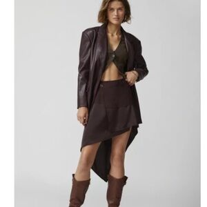 NWT Urban Outfitters Tessa Asymmetrical Brown Wrap Skirt